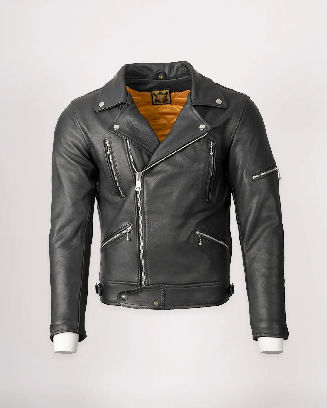 Men's Black Brando Leather Motorcycle Jacket