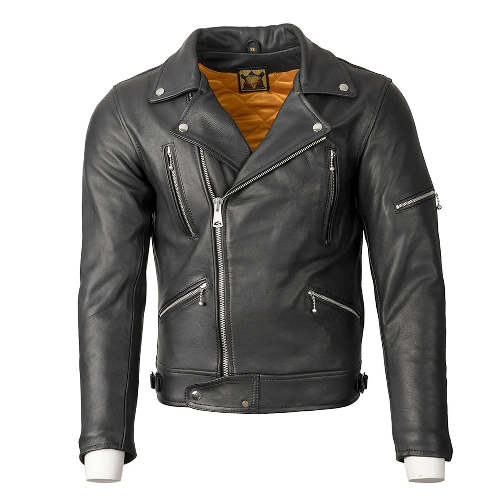 Men's Black Brando Leather Motorcycle Jacket