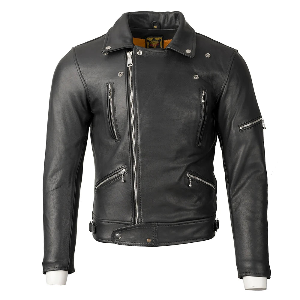 Men's Black Brando Leather Motorcycle Jacket