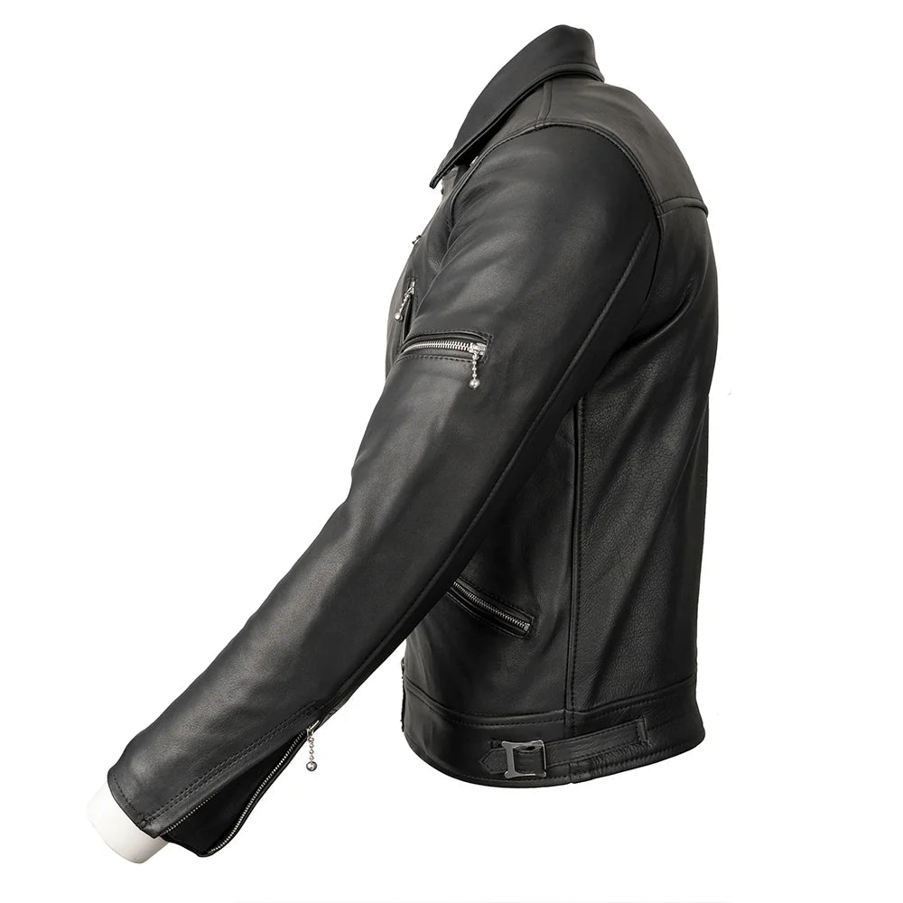 Men's Black Brando Leather Motorcycle Jacket