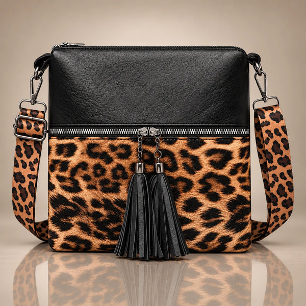 LILIAN LEOPARD TASSEL BAG