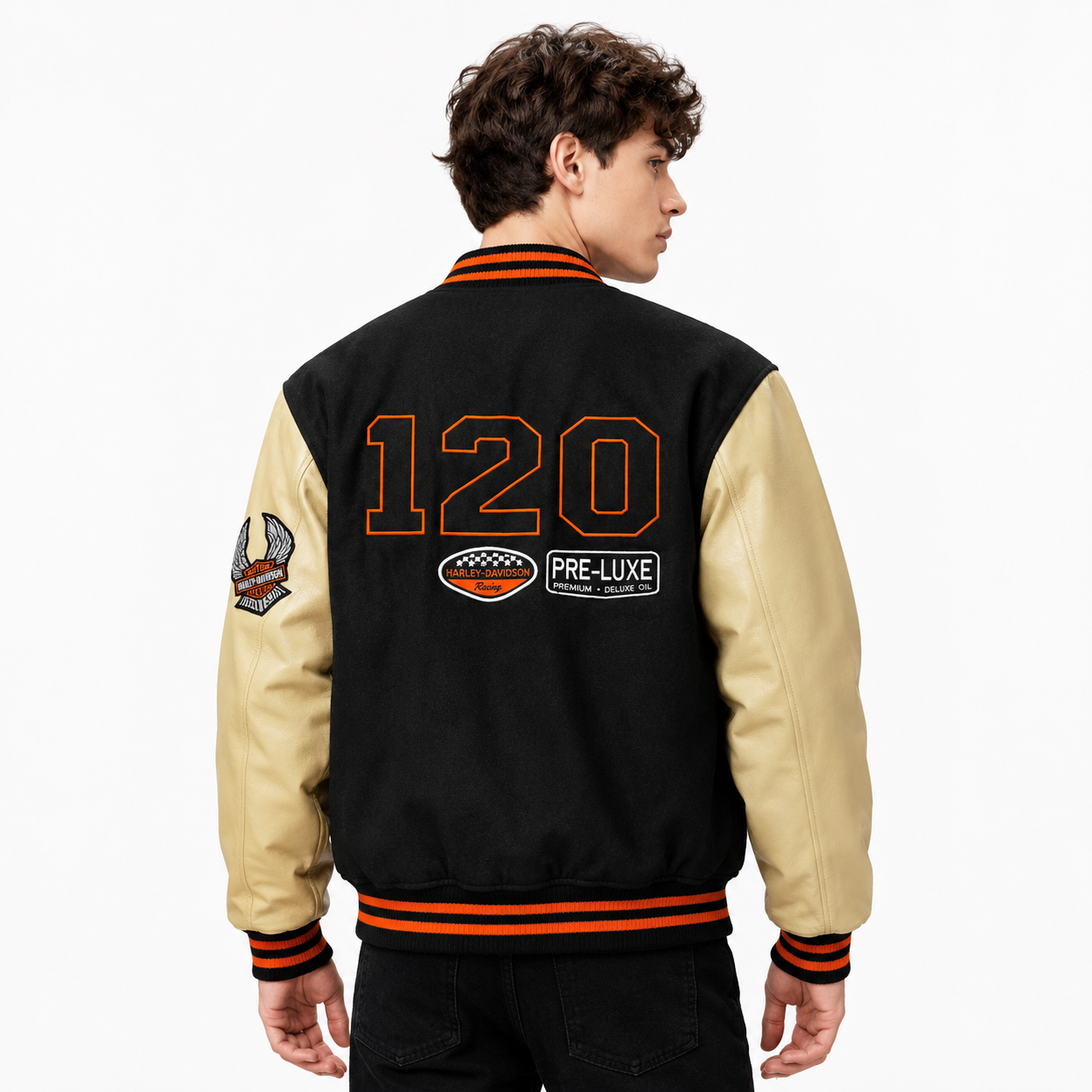 Custom Varsity Bomber Jacket – Black & Cream