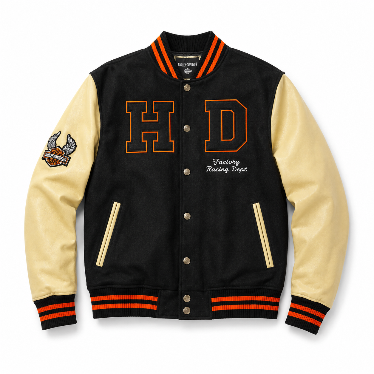 Custom Varsity Bomber Jacket – Black & Cream