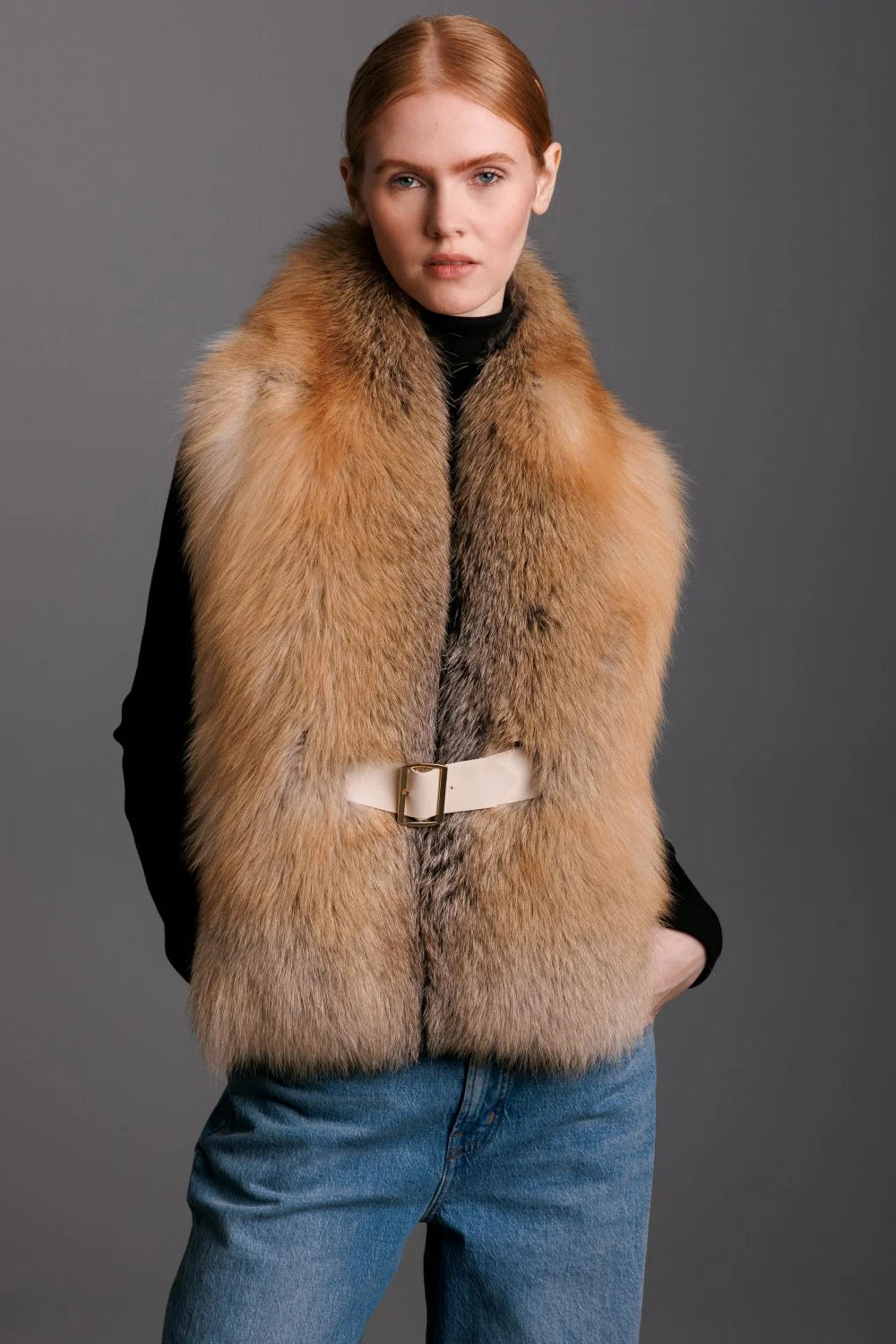 Macy Golden Island Fox Fur Collar with Buckle