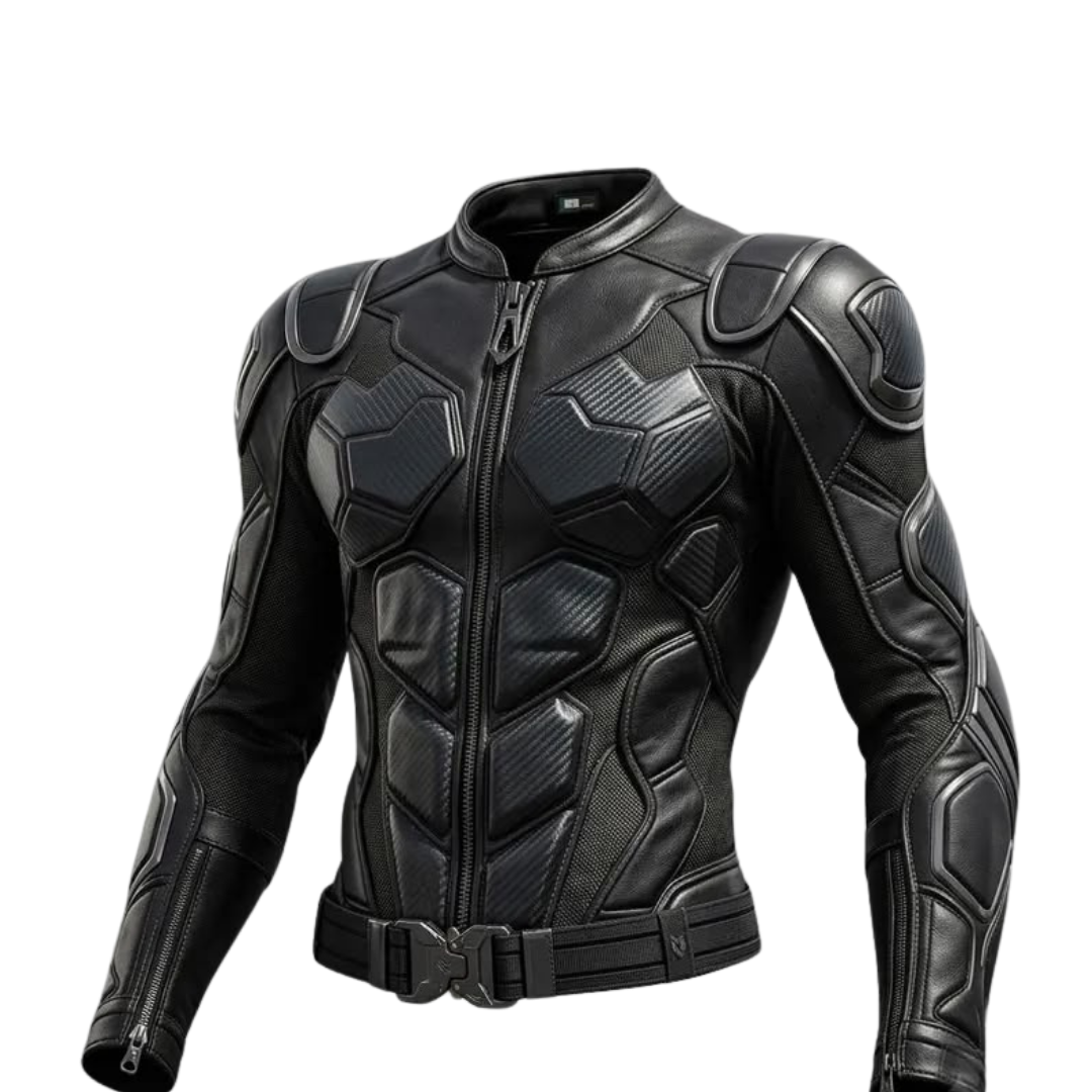 Black Tactical Armored Motorcycle Jacket for Men