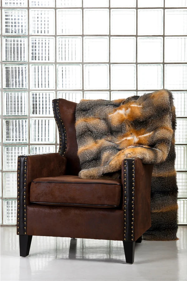American Grey Fox Fur Blanket