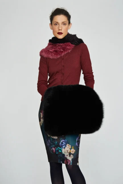 Black Fox Fur Muff