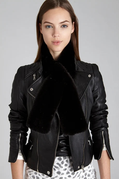 Modena Black Mink Fur Scarf