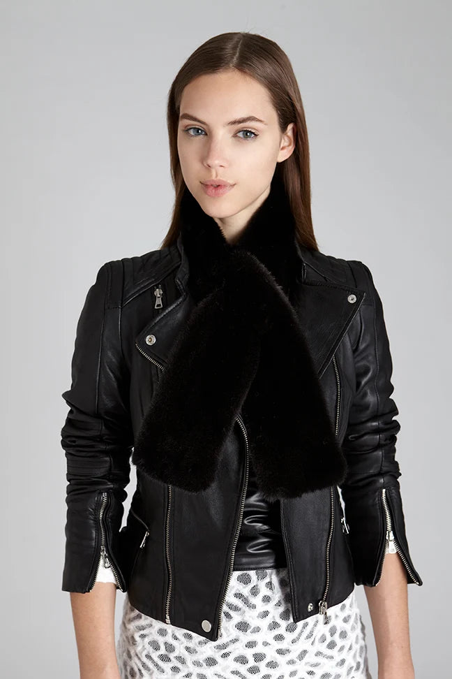 Modena Black Mink Fur Scarf