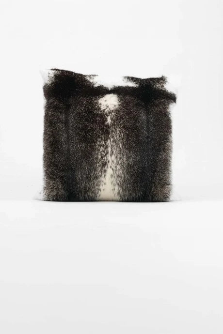 Black and White Cross Mink Fur Pillows