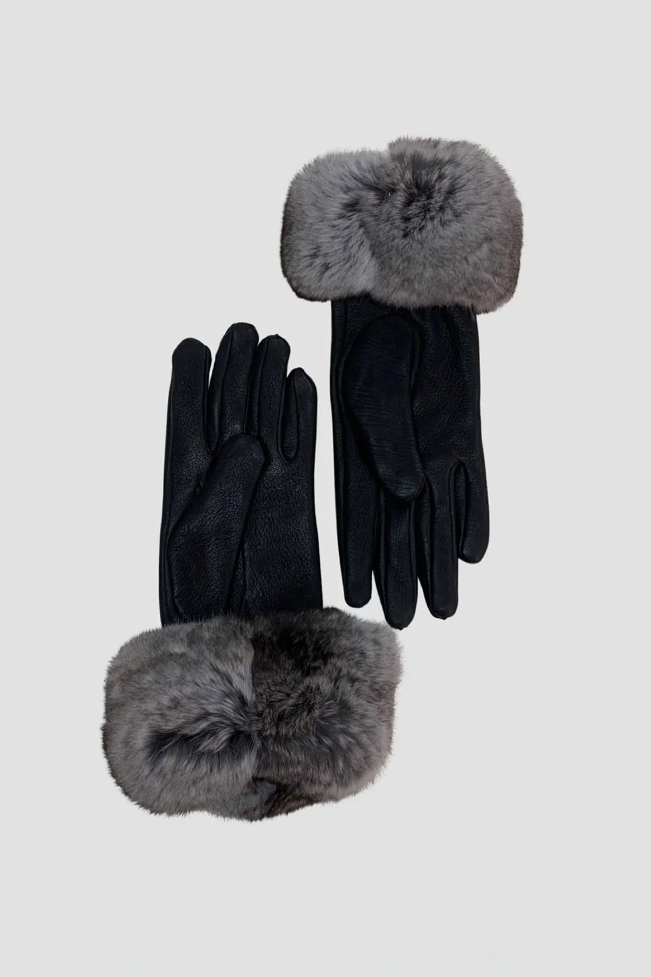 Chinchilla Fur-Trimmed Gloves