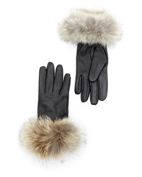 Coyote Fur-Trimmed Gloves