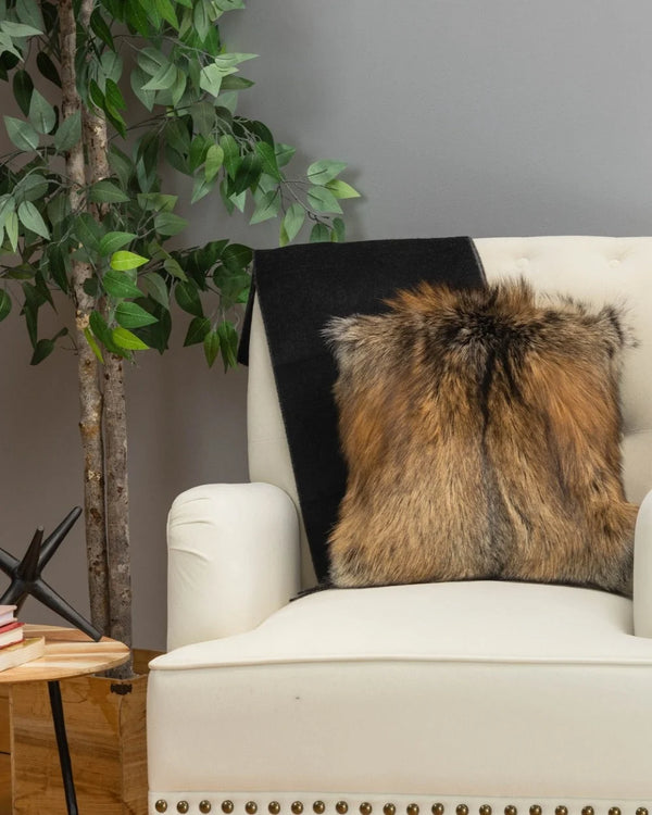 Cross Fox Fur Pillow