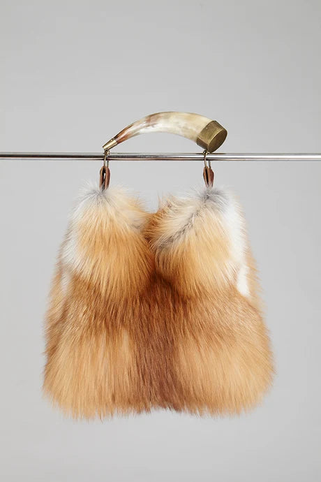Austin Gold Fox Fur Bag