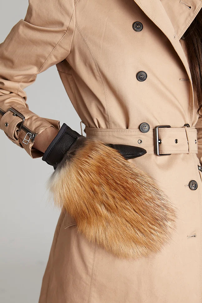 Gold Fox Fur Mittens