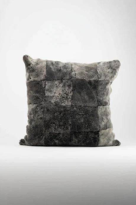 Grey Shearling Fur Pillow