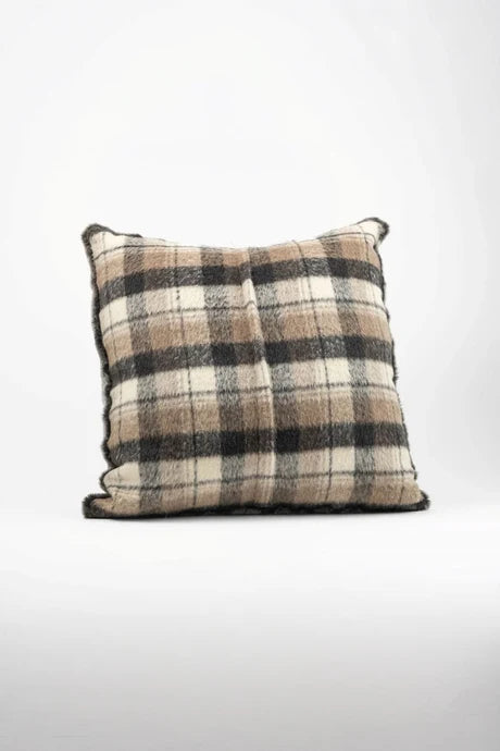 Grey Shearling Fur Pillow