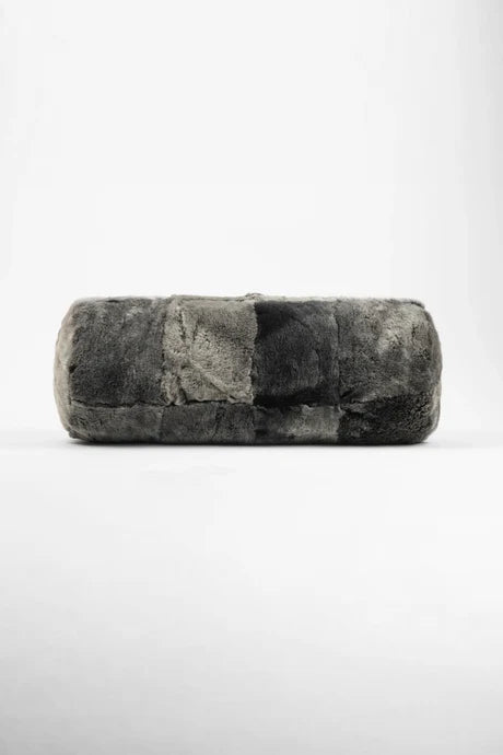 Grey Shearling Fur Pillow