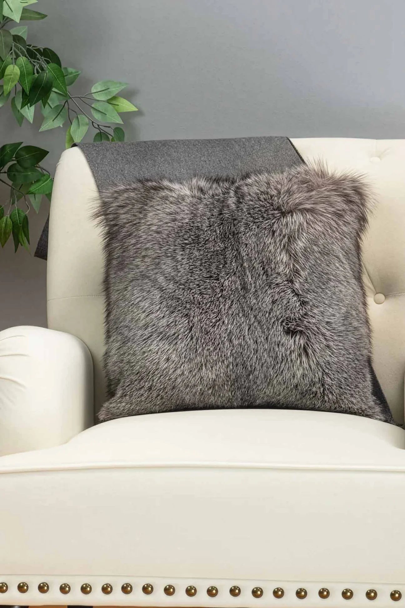 Indigo Fox Fur Pillows