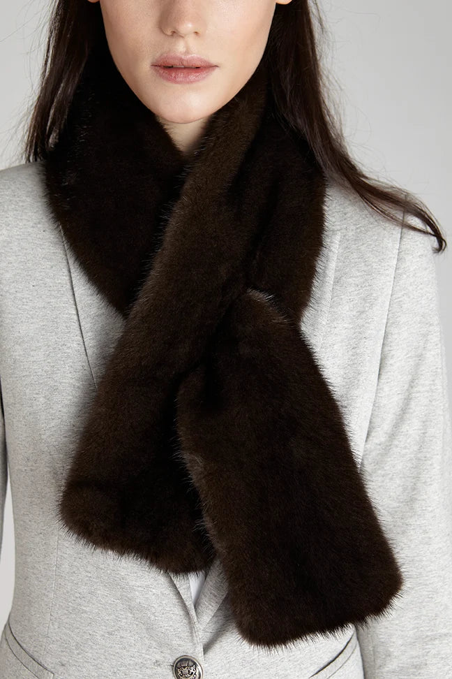 Modena Brown Mink Fur Scarf