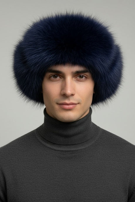 Cobalt Blue Dyed Raccoon Trooper Hat