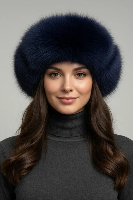 Cobalt Blue Dyed Raccoon Trooper Hat