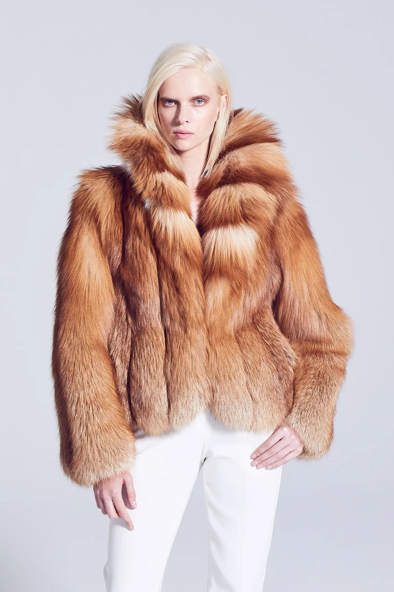 Anya Gold Fox Fur Jacket