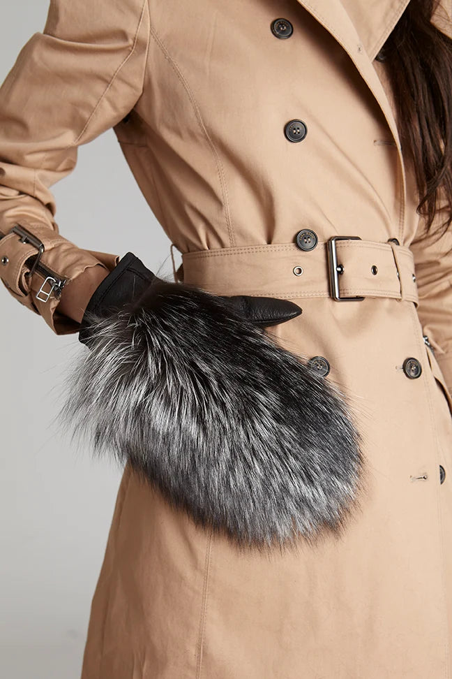 Silver Fox Fur Mittens