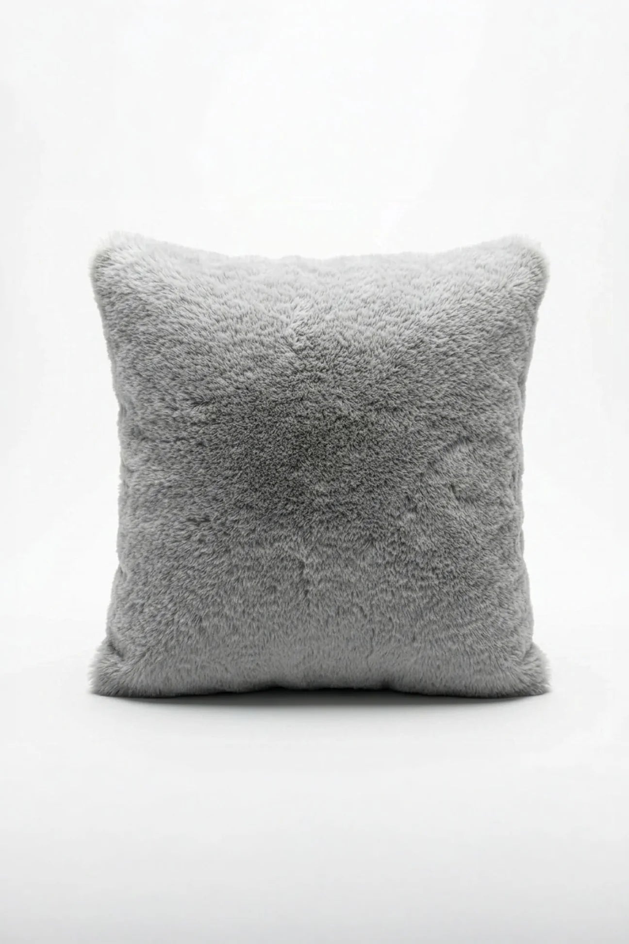 Silver Grey Shearling Fur Pillow
