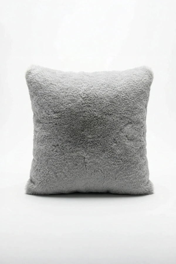 Silver Grey Shearling Fur Pillow