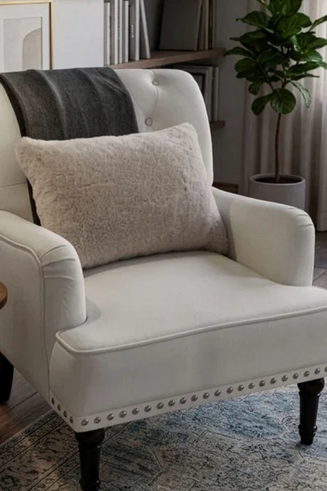 Taupe Shearling Fur Pillow