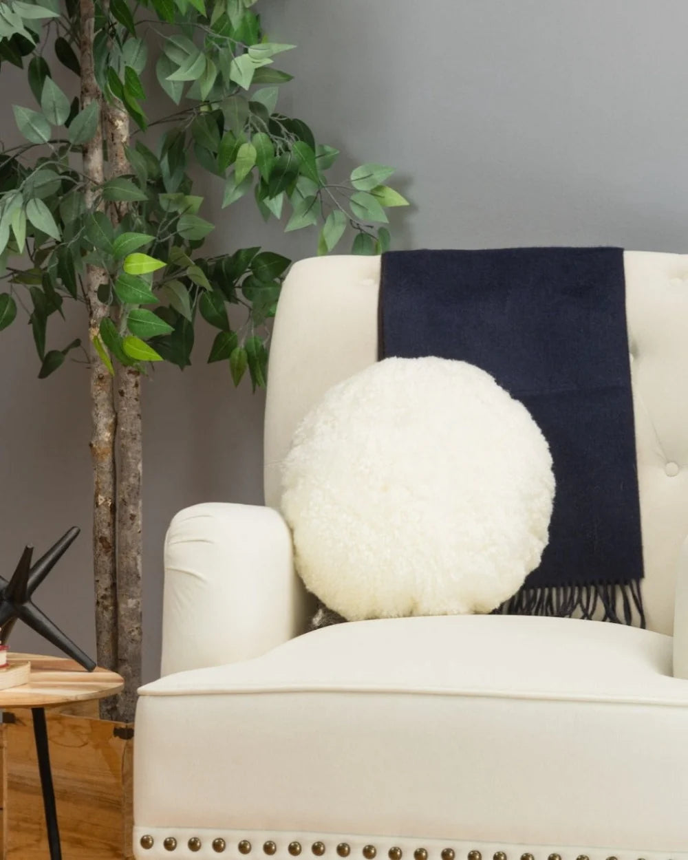 Natural White Mohawi Shearling Fur Pillows
