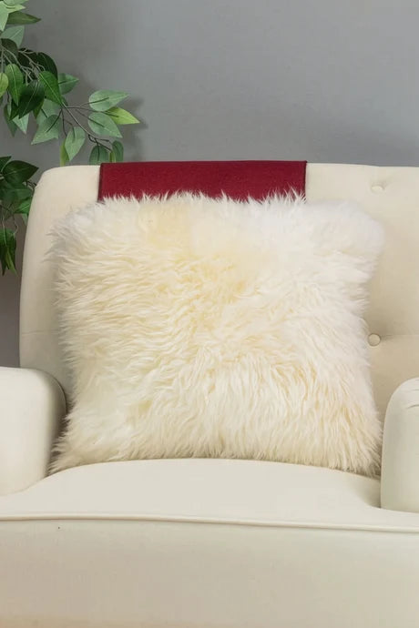 White Shearling Fur Pillow