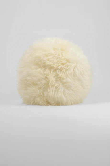 White Shearling Fur Pillow